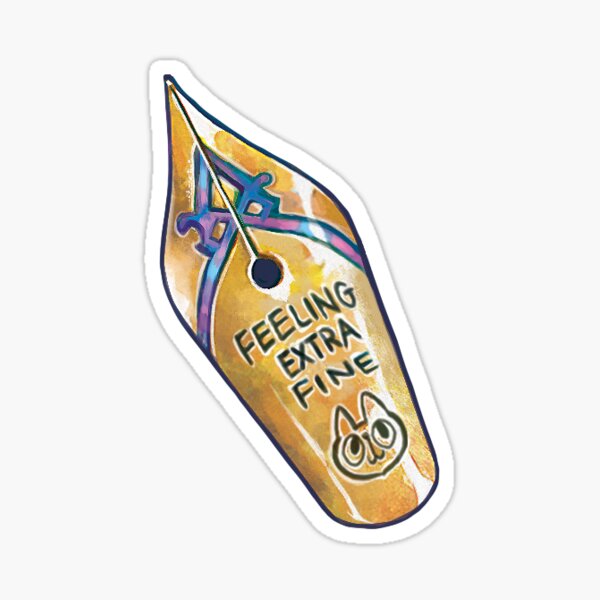 Item preview, HakoCat - Fountain Pen Nib: Extra Fine Sticker designed and sold by muhensai.
