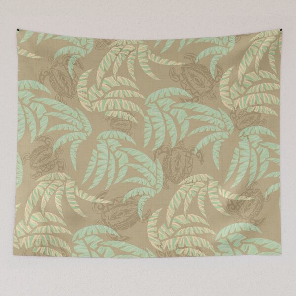 Item preview,  Hawaiian Organic Turtles and Palm Leaves Pattern designed and sold by sunnthreads.