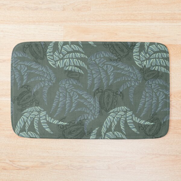 Item preview, Hawaiian Emerald Turtles and Palm Leaves Pattern designed and sold by sunnthreads.