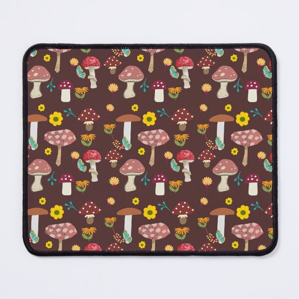 Item preview, Summer forest mushrooms concept with beautiful flowers leaves butterfly and colorful mushrooms designed and sold by BronikowskiART.
