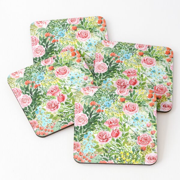 Item preview, My beautiful rose garden, watercolor roses colorful flowers designed and sold by Rebecca Reck Art.