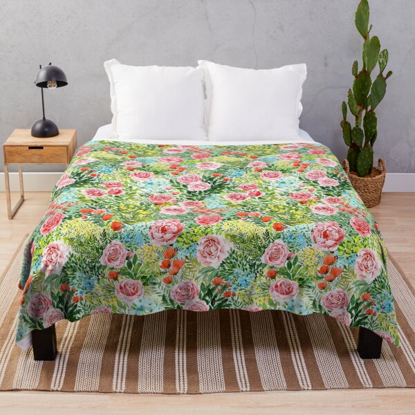 Item preview, My beautiful rose garden, watercolor roses colorful flowers designed and sold by Rebecca Reck Art.
