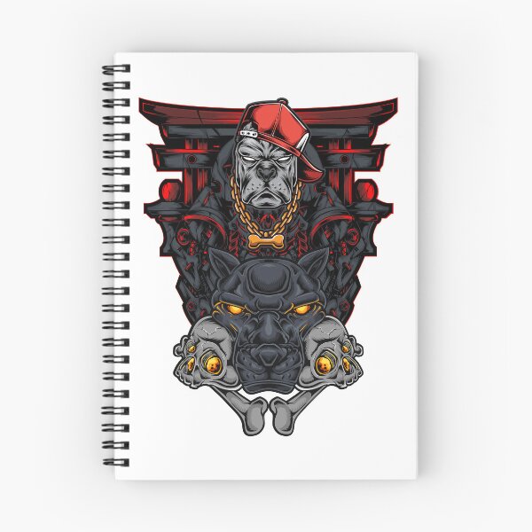 Item preview, Gangster pitbull samurai Red head with panther head skull designed and sold by Scopestor.
