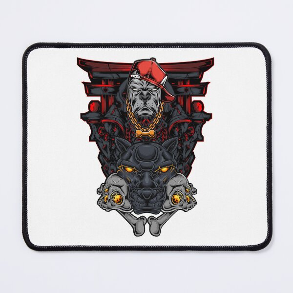 Item preview, Gangster pitbull samurai Red head with panther head skull designed and sold by Scopestor.