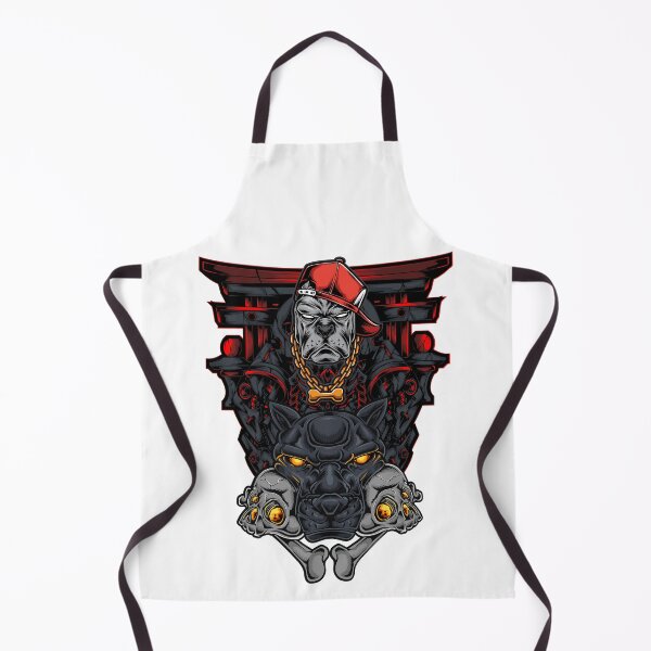 Item preview, Gangster pitbull samurai Red head with panther head skull designed and sold by Scopestor.