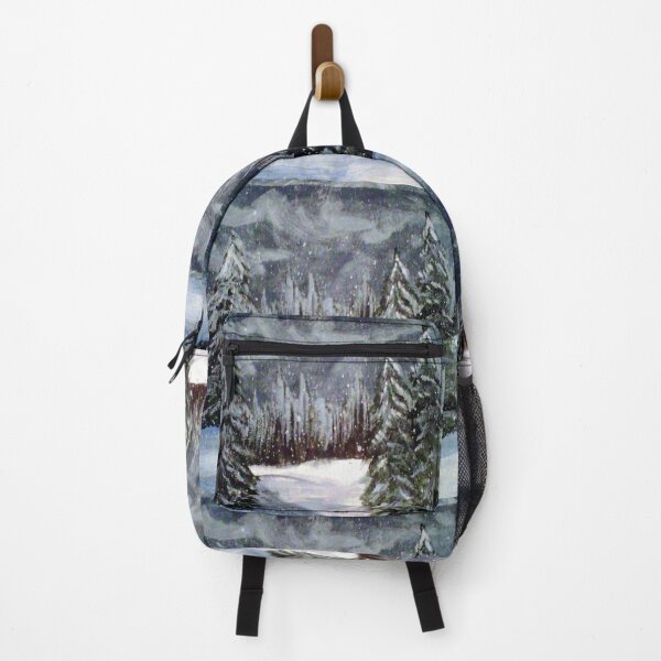 Item preview, Snowy winter landscape painted designed and sold by Crochetamommy.