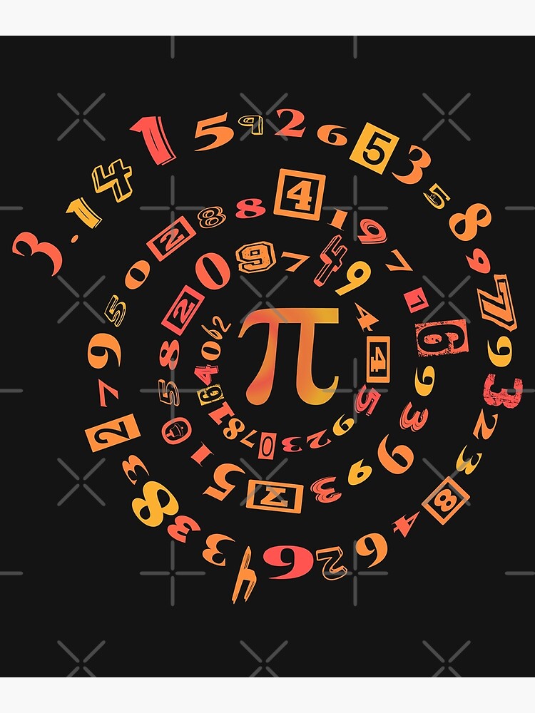"Happy Pi Day 2022 Digits of Pi Spiral International Day of Mathematics orange red" Art Print by