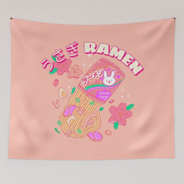 Item preview, Maruchan Ramen With Cute Cat And Flowers On The Cap Illustration designed and sold by YourStore76.