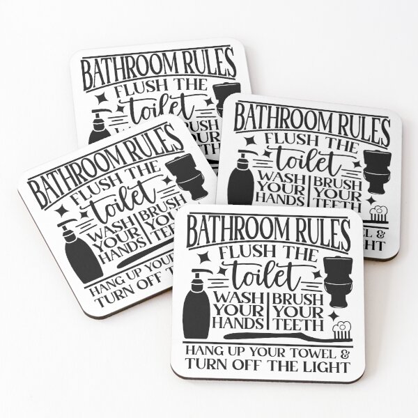 Item preview, Bathroom Rules Bathroom Decor, Baño Rules, Bath Art designed and sold by andieartco.