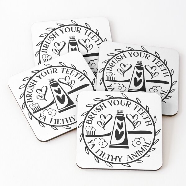 Item preview, Brush Your Teeth  Decor, Baño Rules, Bath Art, Filthy Animal Joke designed and sold by andieartco.