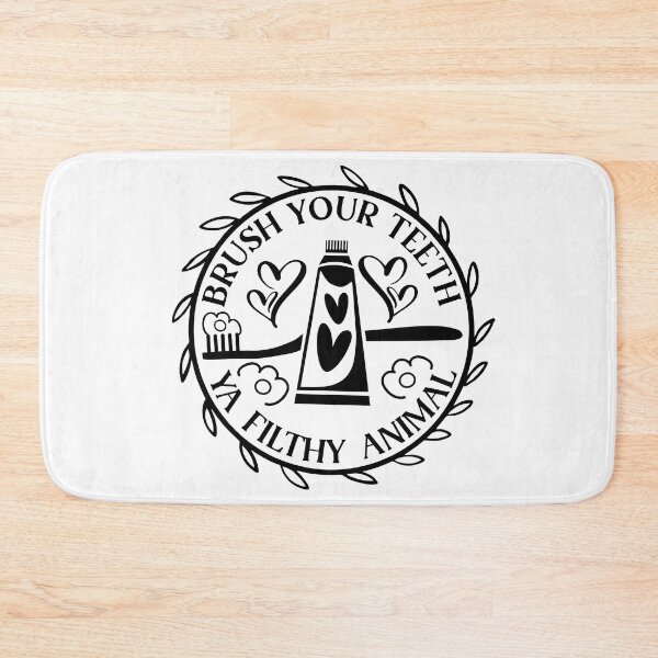 Item preview, Brush Your Teeth  Decor, Baño Rules, Bath Art, Filthy Animal Joke designed and sold by andieartco.