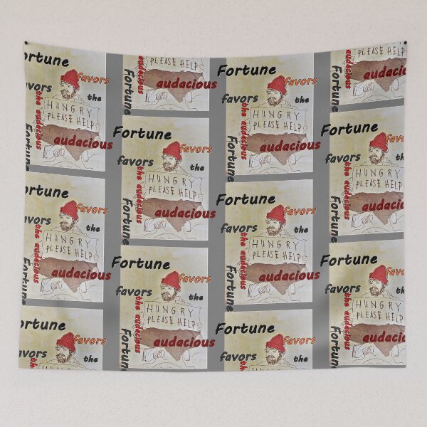 Item preview, Fortune favors the audacious, can you spare a dollar, inscriptions, letters abcdef designed and sold by NessArtByEwa.