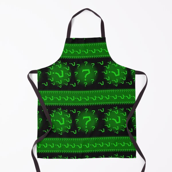 Item preview, Green Enigma Question Mark repeating Pattern on Black designed and sold by LawsonFabrics.