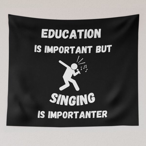 Item preview, Education Is Important But Singing Is Importanter Singer Clipart In Black designed and sold by LuckyKermit.