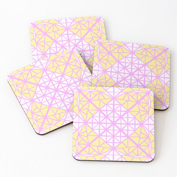 Item preview, pink and yellow and white mosaic spring tile pattern designed and sold by MGuyerArt.