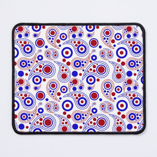 Item preview, Red white and blue paisley style pattern designed and sold by Auslandesign.