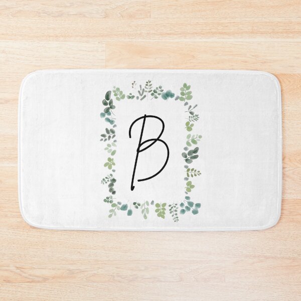 Artikelvorschau, Monogramm mit grünen Blättern | Monogrammbuchstabe B entworfen und verkauft von JustSeasons.