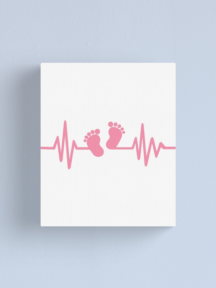 " Baby Girl Feet New Parents Grandparents Newborn Heartbeat Heart Beat