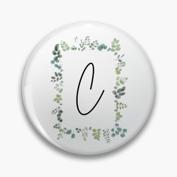 Artikelvorschau, Monogramm mit grünen Blättern | Monogrammbuchstabe C entworfen und verkauft von JustSeasons.