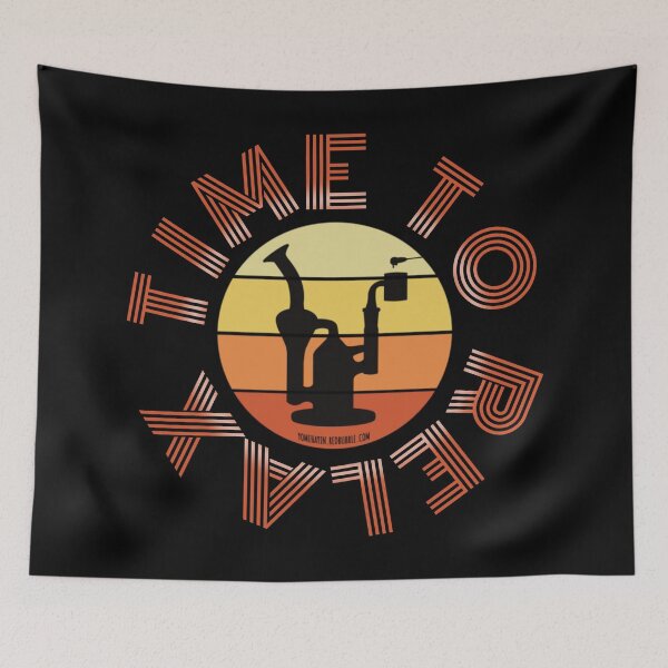Item preview, Retro Vintage Sunset Orange Dab Rig-Time to relax  designed and sold by YomeHayin.