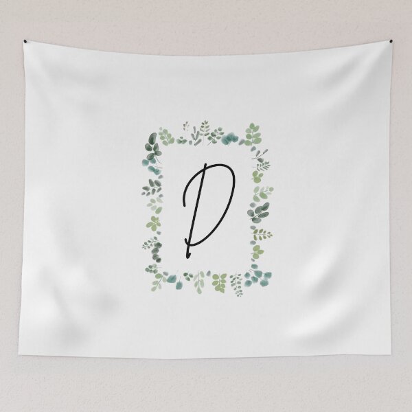Item preview, Monogram with Green Leaves | Monogram Letter D designed and sold by JustSeasons.