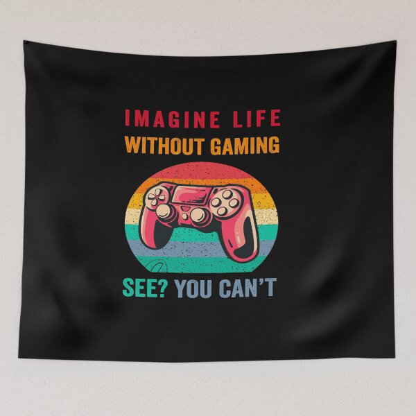 Item preview, Imagine Life Without Gaming. Vintage Humorous Funny Gaming Slogan for Gamers designed and sold by NewDayDesigns.