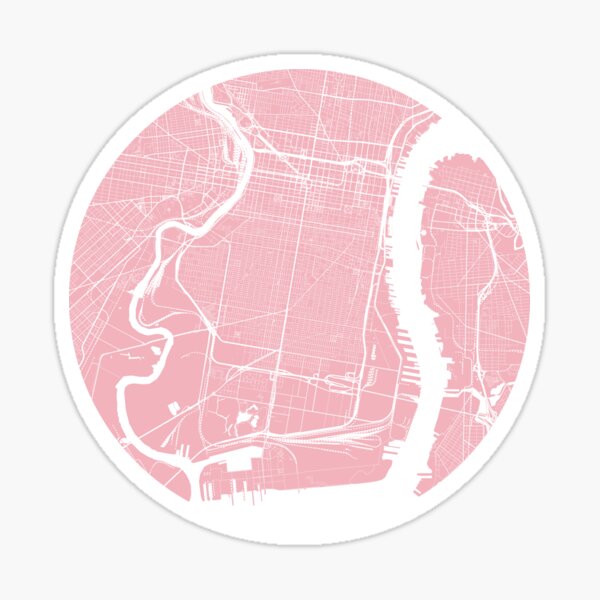 Item preview, Philadelphia, Pennsylvania, City Map - Pink designed and sold by helloadventure.
