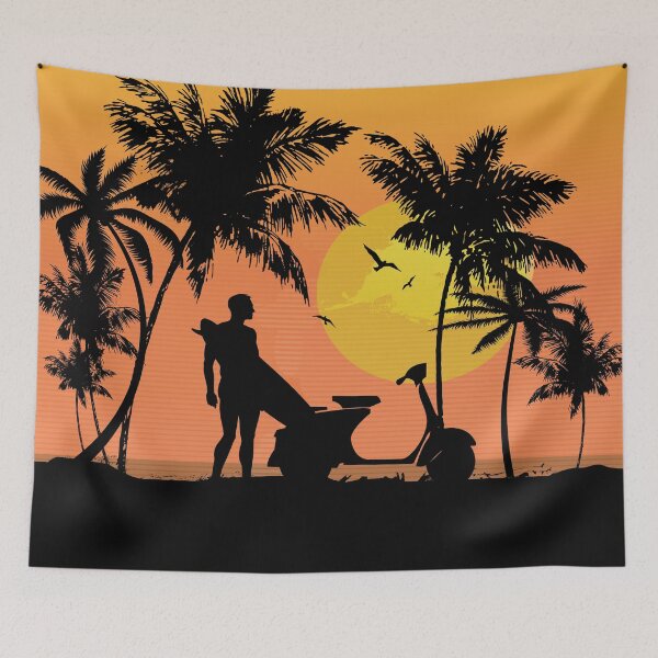 Item preview, Surfer and scooter at Sunset designed and sold by Auslandesign.