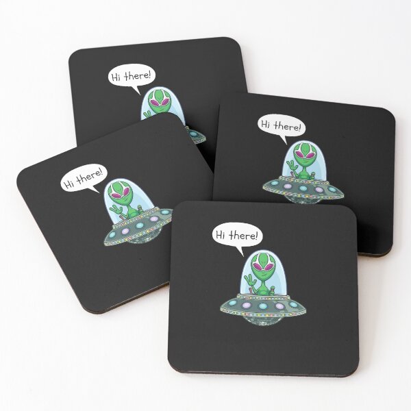 Item preview, Alien Says "Hi There!" - Funny Simple Design designed and sold by EsraaBaniOdeh.