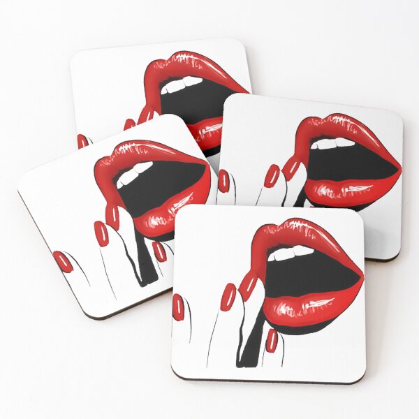 Item preview, Red Lips Eyelashes Glamor Girl Simply Eyes Lips Fashion Apparel Essential Inspiration Joy Mood Funny designed and sold by DesignByHeartUK.