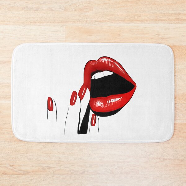 Item preview, Red Lips Eyelashes Glamor Girl Simply Eyes Lips Fashion Apparel Essential Inspiration Joy Mood Funny designed and sold by DesignByHeartUK.