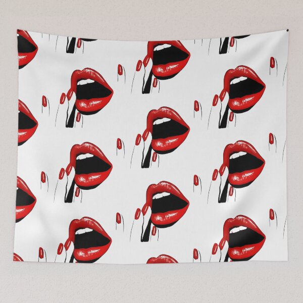 Item preview, Red Lips Eyelashes Glamor Girl Simply Eyes Lips Fashion Apparel Essential Inspiration Joy Mood Funny designed and sold by DesignByHeartUK.