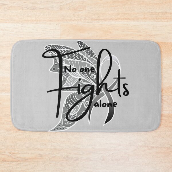 Item preview, No one Fights Alone Gray Cancer Ribbon Butterfly Drawing designed and sold by SparkyMae.