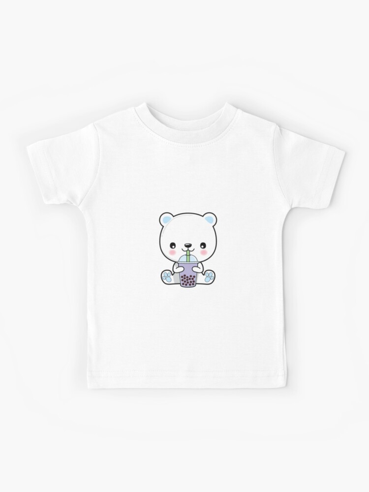 Bubble Milk Tea Boba Cute Bear Kawaii Aesthetic Toddler T-Shirt by