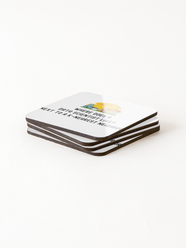 Thumbnail 4 of 5, Coasters (Set of 4), data science algorithm joke designed and sold by Hitokami.