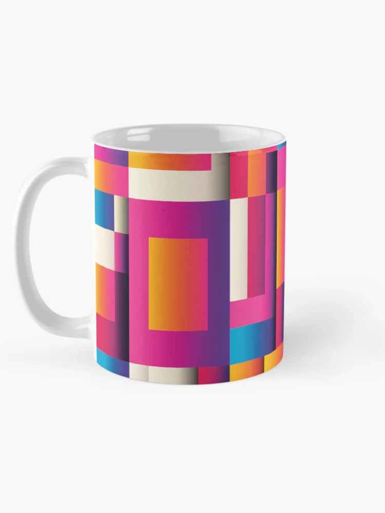 Thumbnail 5 of 6, Coffee Mug, Color Combination Pattern, Retro Abstract Multi Color Pattern designed and sold by Mr-true-design.