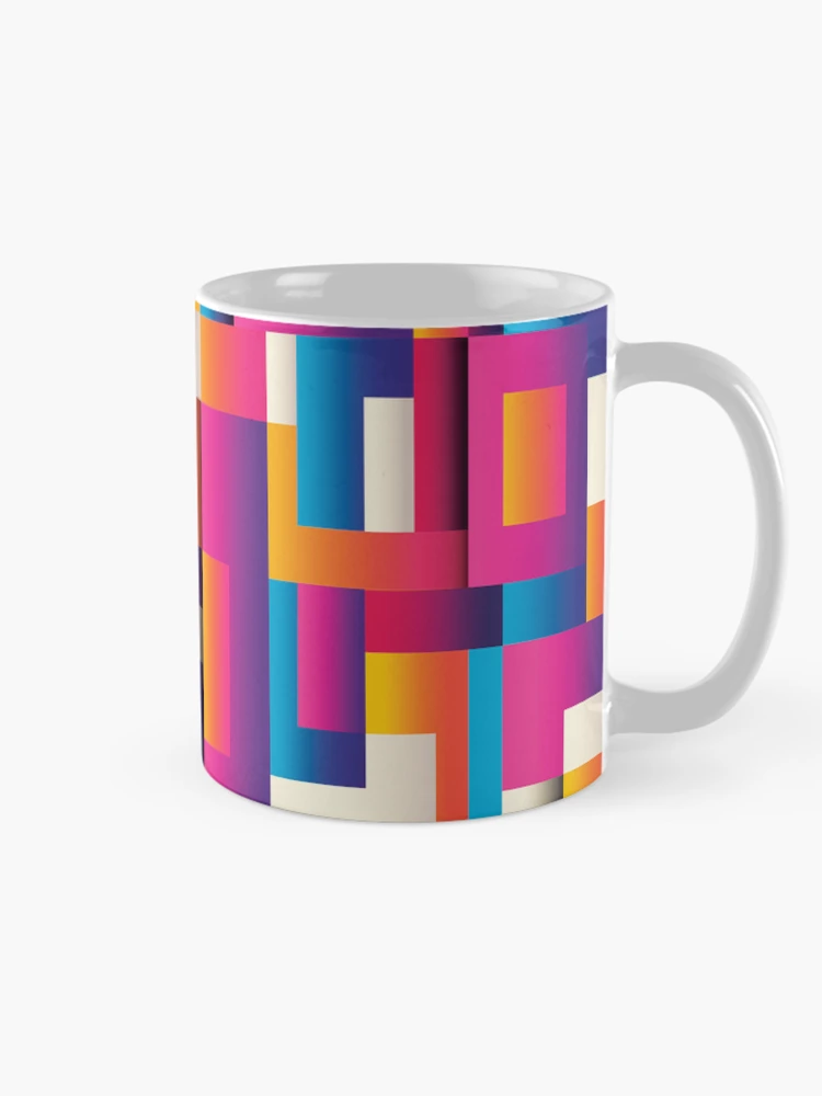 Thumbnail 3 of 6, Coffee Mug, Color Combination Pattern, Retro Abstract Multi Color Pattern designed and sold by Mr-true-design.