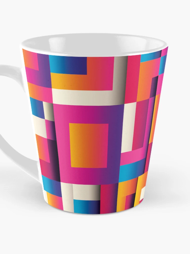 Thumbnail 3 of 4, Coffee Mug, Color Combination Pattern, Retro Abstract Multi Color Pattern designed and sold by Mr-true-design.