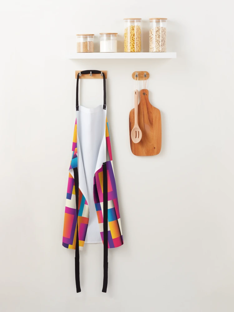 Thumbnail 2 of 6, Apron, Color Combination Pattern, Retro Abstract Multi Color Pattern designed and sold by Mr-true-design.