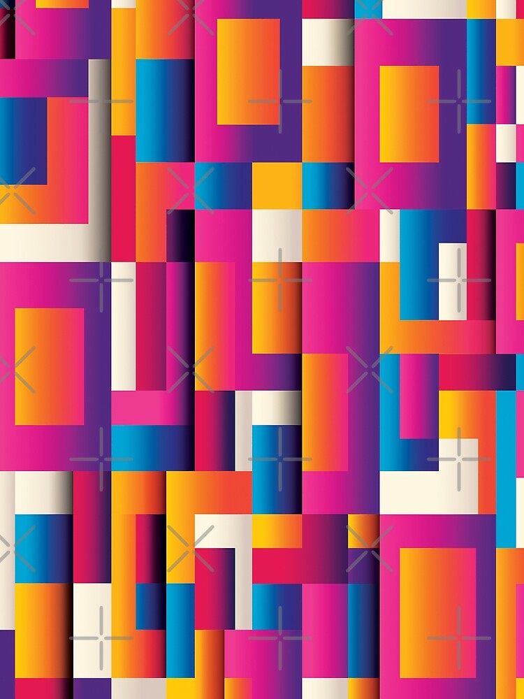 Thumbnail 3 of 3, Scarf, Color Combination Pattern, Retro Abstract Multi Color Pattern designed and sold by Mr-true-design.