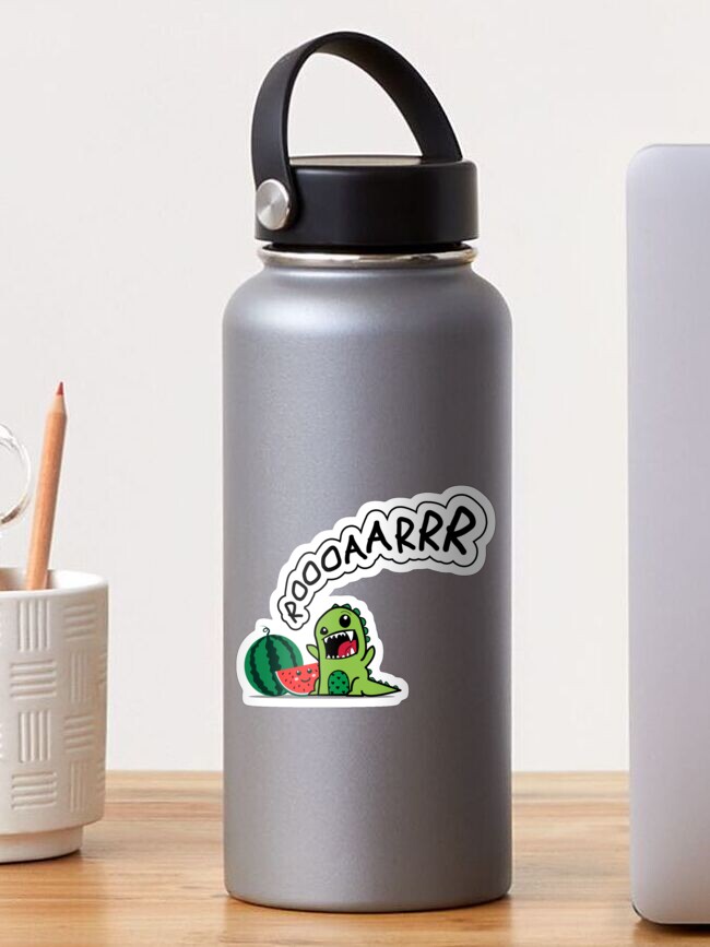 Thumbnail 1 von 3, Sticker, Kleiner grüner drache mit Wassermelonen, ROOOAAR designt und verkauft von ImNotBusyBerlin.
