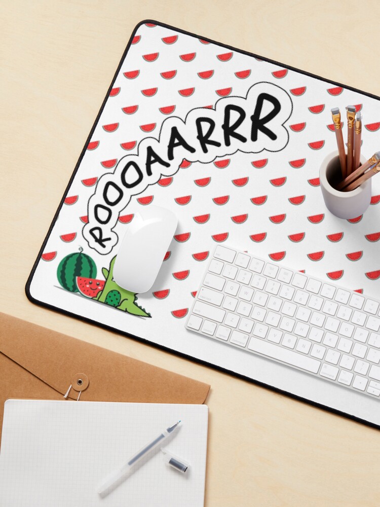 Thumbnail 3 von 5, Mauspad, Kleiner grüner drache mit Wassermelonen, ROOOAAR designt und verkauft von ImNotBusyBerlin.