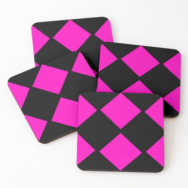 Item preview, Hot Pink and black diamond checkered print, designed and sold by DemonicGloom.