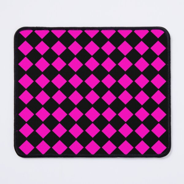 Item preview, Hot Pink and black diamond checkered print, designed and sold by DemonicGloom.