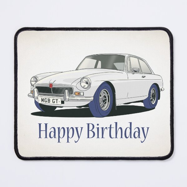 Item preview, MGB GT Vintage White Car Birthday Card designed and sold by Webazoot Industries - Car Art.