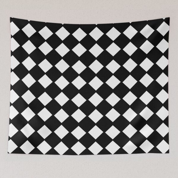 Item preview, White and black diamond checkered print, designed and sold by DemonicGloom.