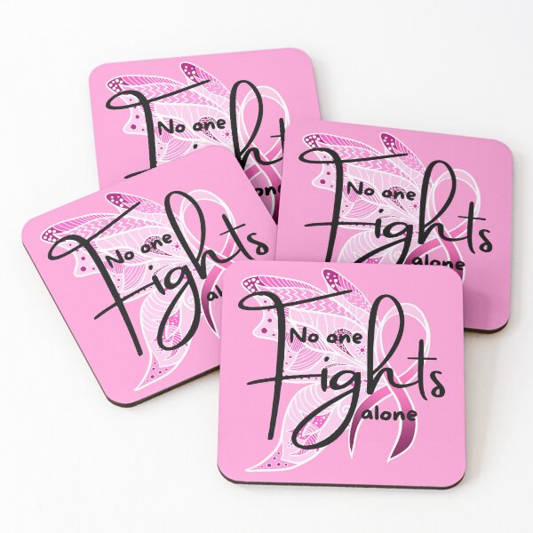 Item preview, No one Fights alone Breast Cancer Awareness Ribbon Butterfly designed and sold by SparkyMae.