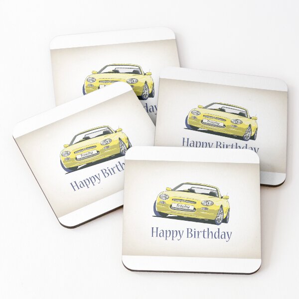 Item preview, MGF Trophy Yellow Car MG Birthday Card designed and sold by Webazoot Industries - Car Art.