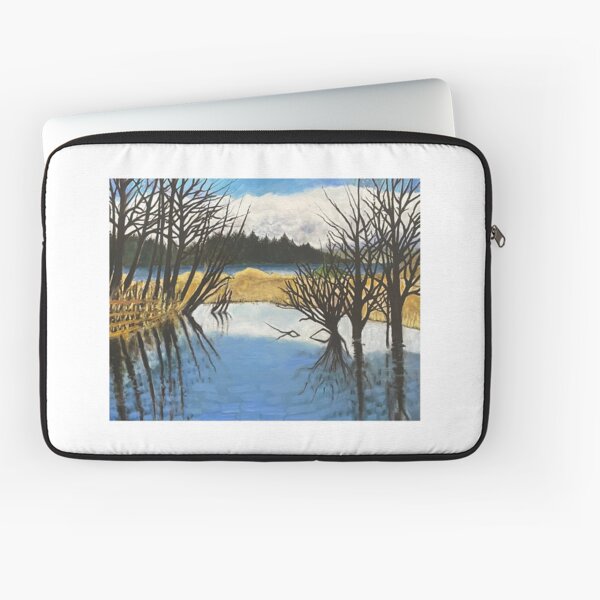 Fall Pond Lakeside Forest Laptop Sleeve