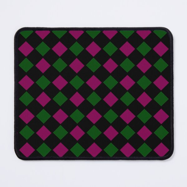 Item preview, Green Pink and black diamond checkered print, designed and sold by DemonicGloom.